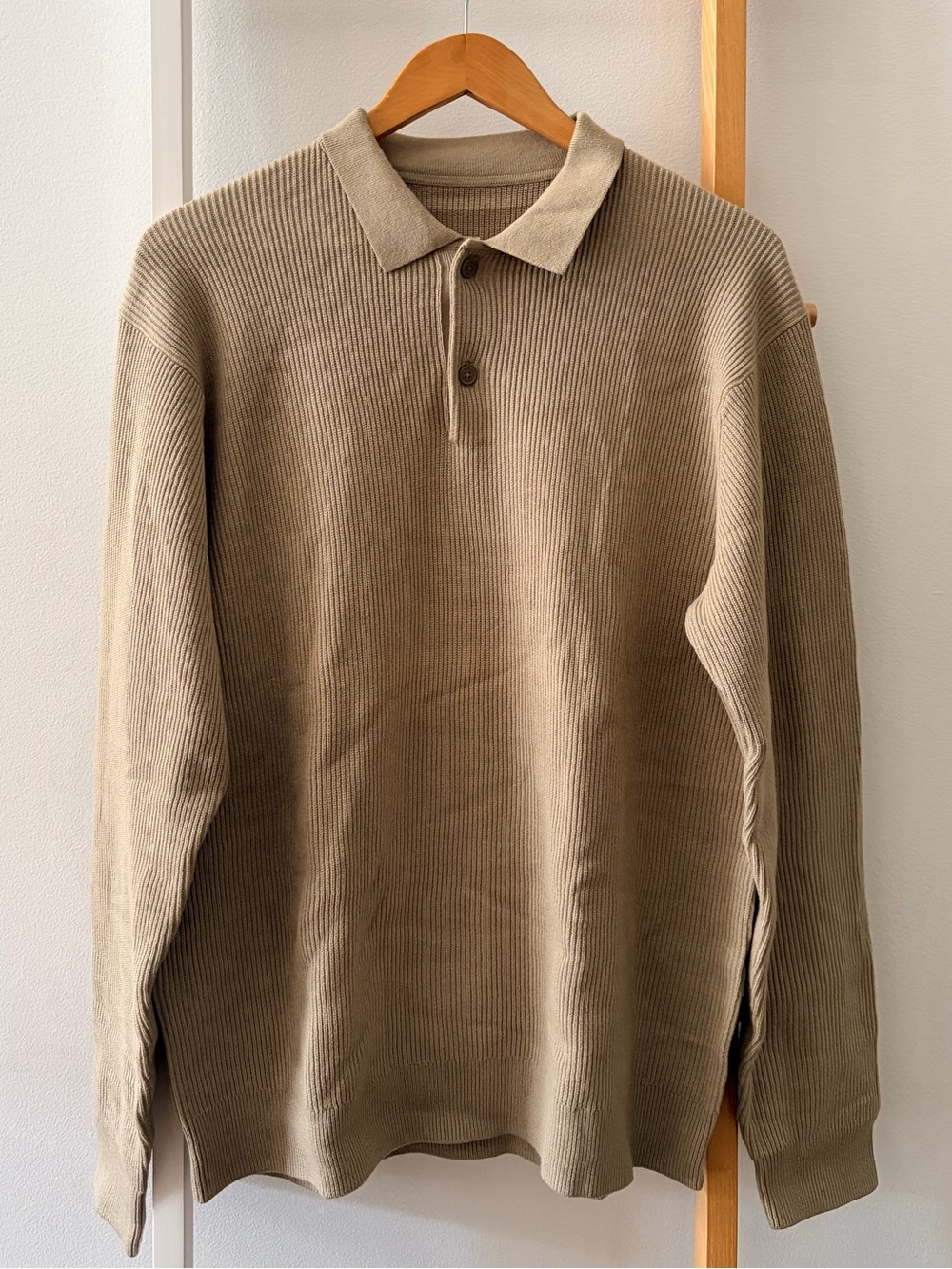 Men's Muji Long Sleeve Polo Knit Shirt